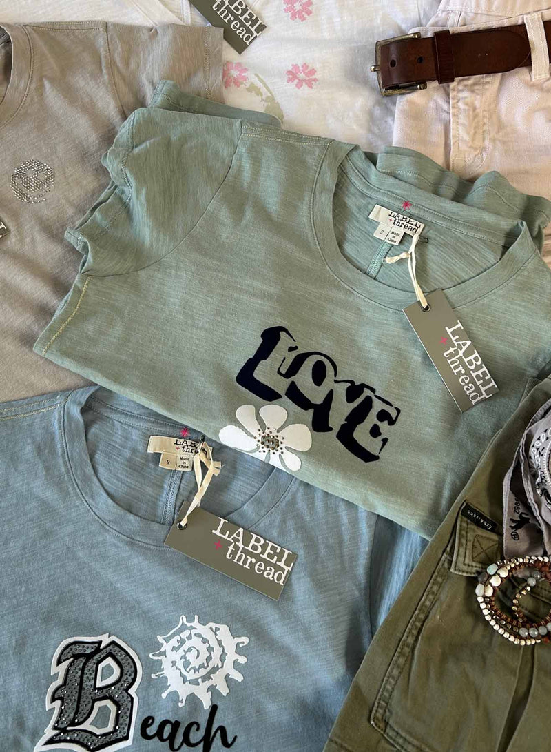 Graphic Ava Tee - Sage Groovy Love