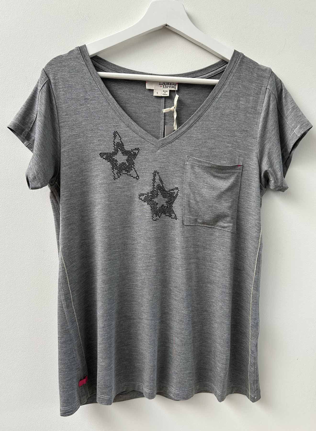 Thread Harper LABEL+thread Women's Graphic Harper Crystal Tee - Grey Star Charms