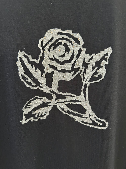 Graphic Ava Tee - Black Vicky Rose