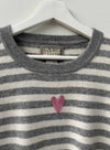 Emily Heart Crew - Grey/white