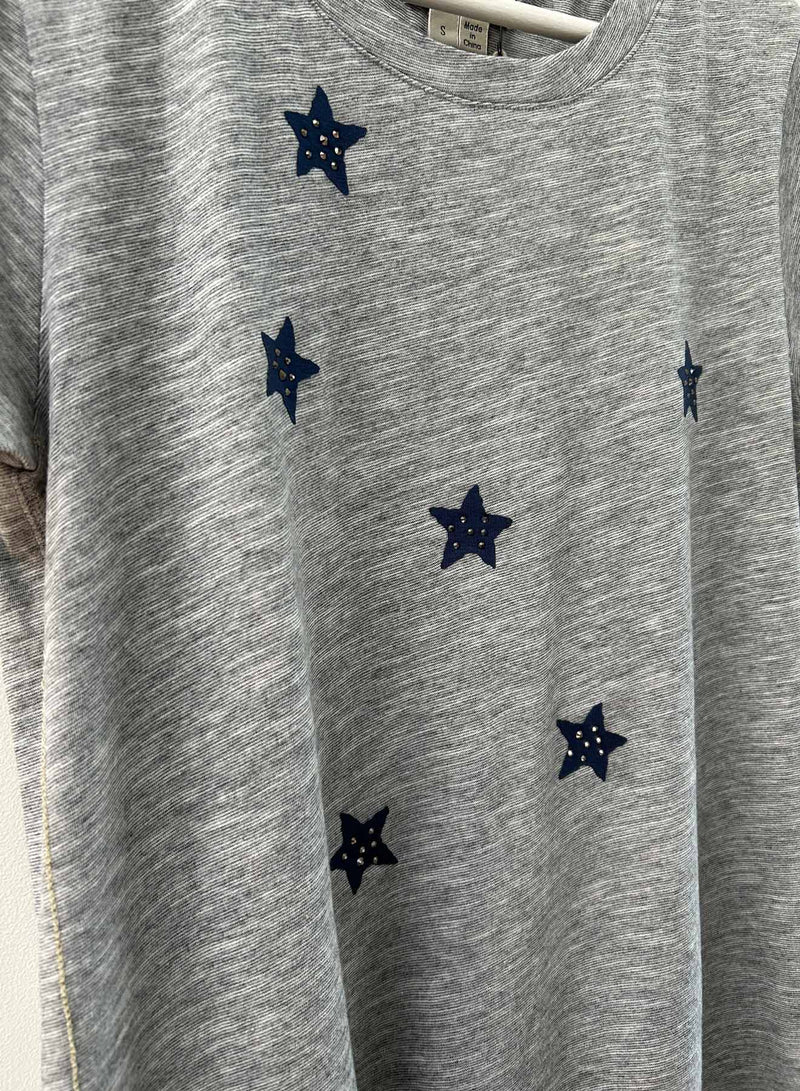 Graphic Ava Tee - Grey Starburst Crystal
