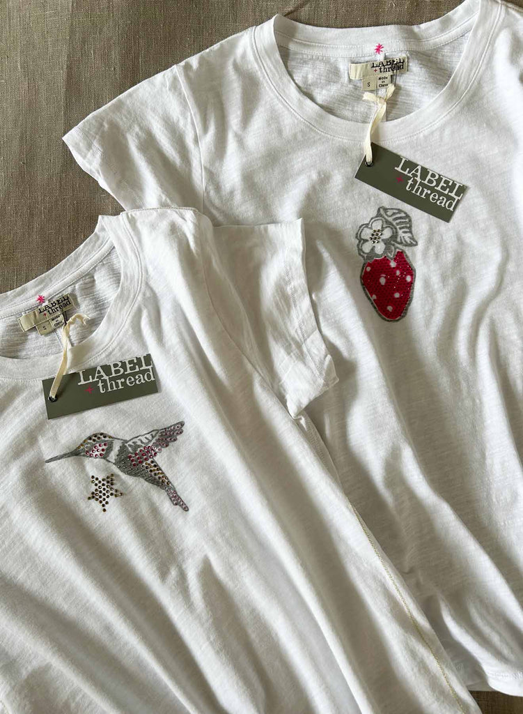 Graphic Ava Tee - White Strawberry Crystal