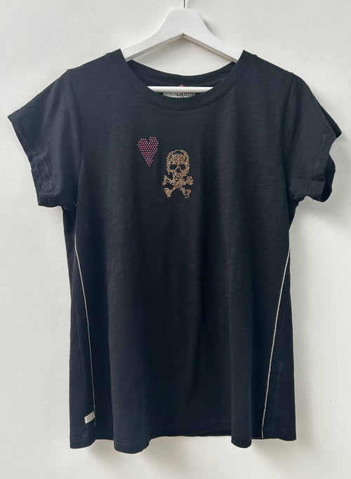 Graphic Ava Tee - Black Skull Crystal