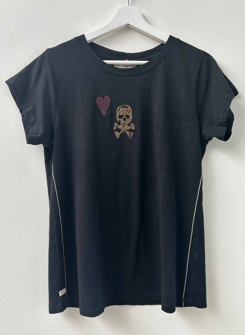 Graphic Ava Tee - Black Skull Crystal