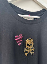 Graphic Ava Tee - Black Skull Crystal