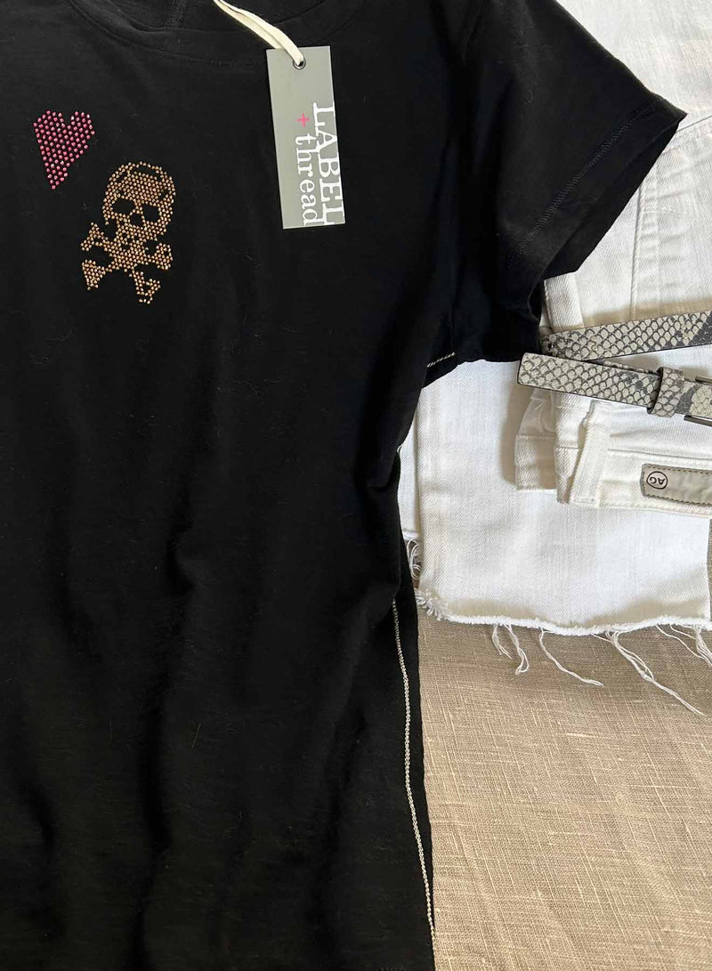 Graphic Ava Tee - Black Skull Crystal