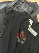 Graphic Ava Tee - Black Hot Lips Crystal