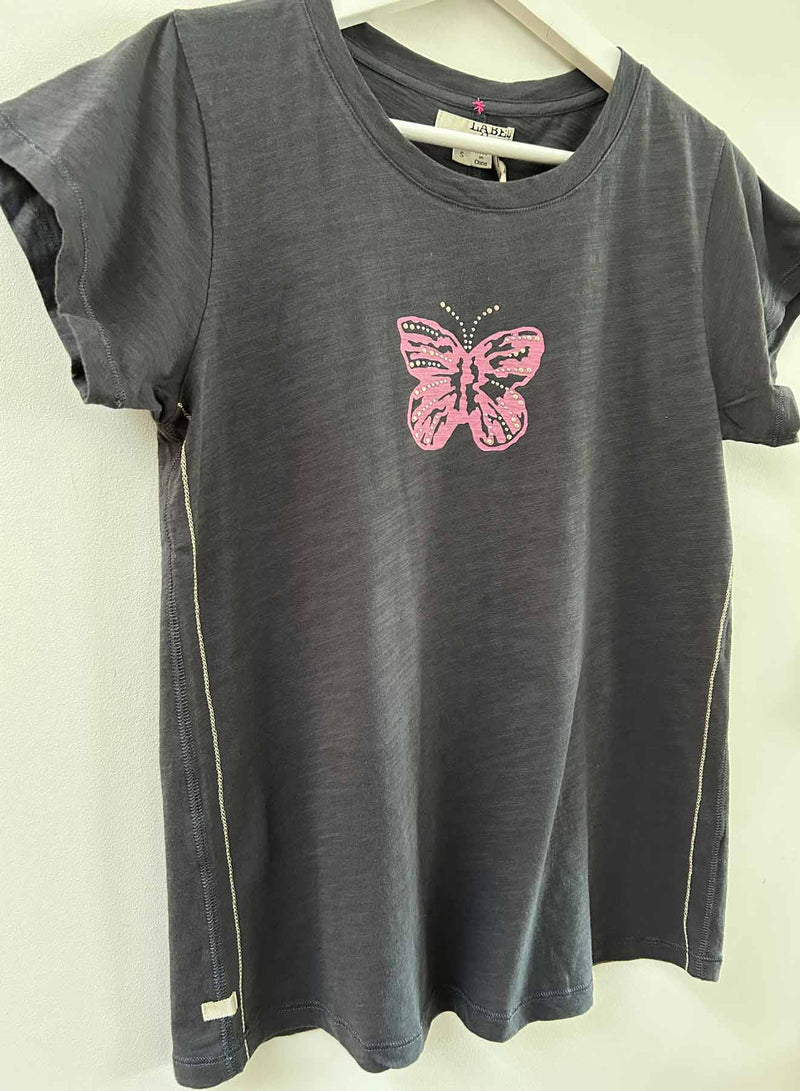 Graphic Ava Tee - Graphite Mariposa