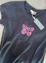 Graphic Ava Tee - Graphite Mariposa