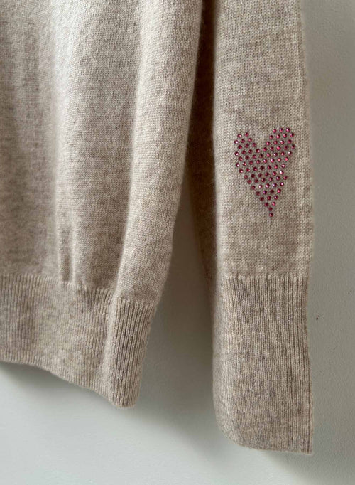 CORE Cashmere BF Vee - Oatmeal Heart