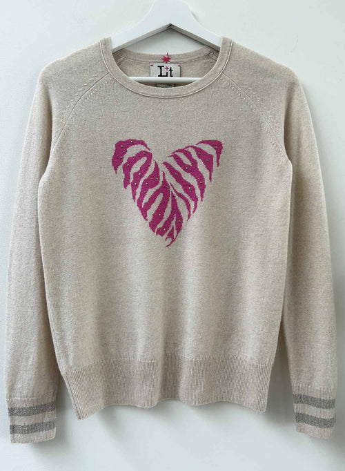 Tiger Heart Crew - Sand/pink CR