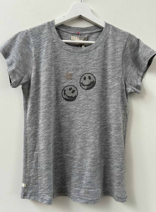 Graphic Ava Tee - Grey Smiley Bros