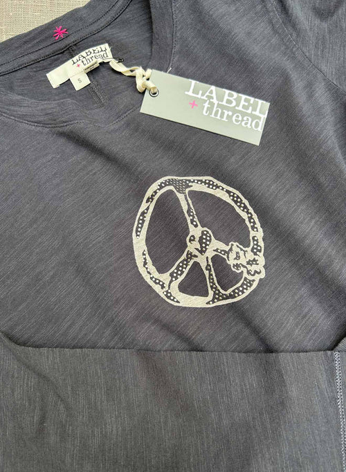 Graphic Norma Tee - Graphite Peace Crystal