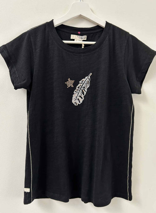 Graphic Ava Tee - Black Feather Crystal
