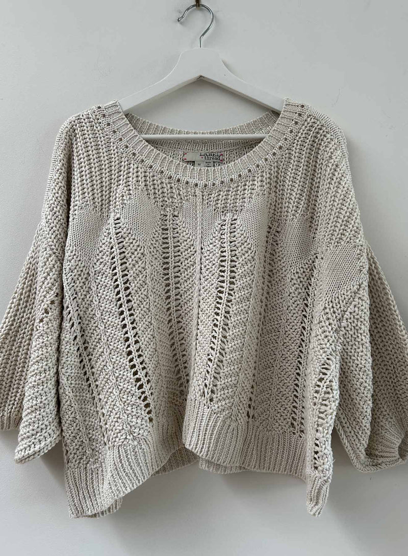 Lyla Cable Sweater - Stone Stud