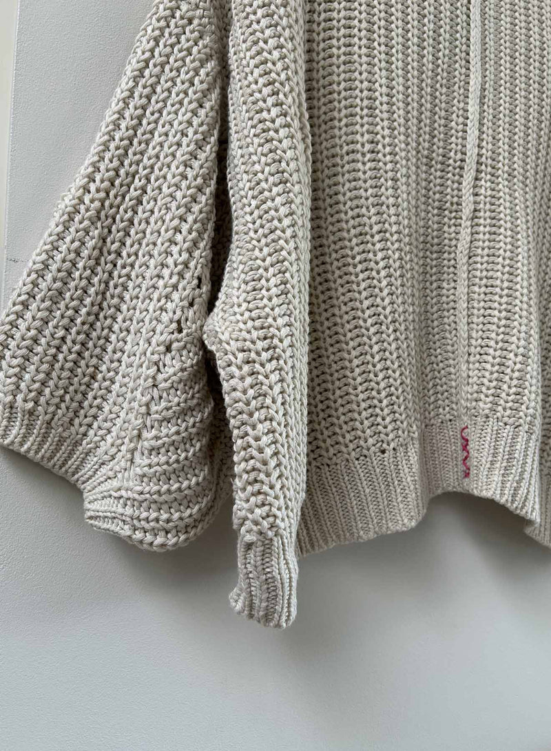 Lyla Cable Sweater - Stone Stud