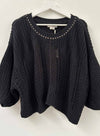 Lyla Cable Sweater - Black Stud