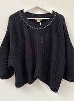 Lyla Cable Sweater - Black Stud