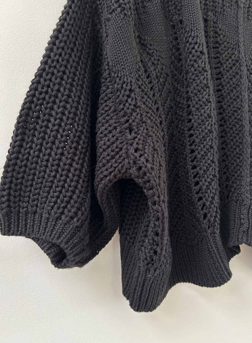 Lyla Cable Sweater - Black Stud