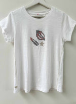 Graphic Ava Tee - White Hot Lips Crystal