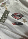 Graphic Ava Tee - White Hot Lips Crystal