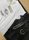 Graphic Ava Tee - White Hot Lips Crystal