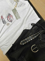 Graphic Ava Tee - White Hot Lips Crystal