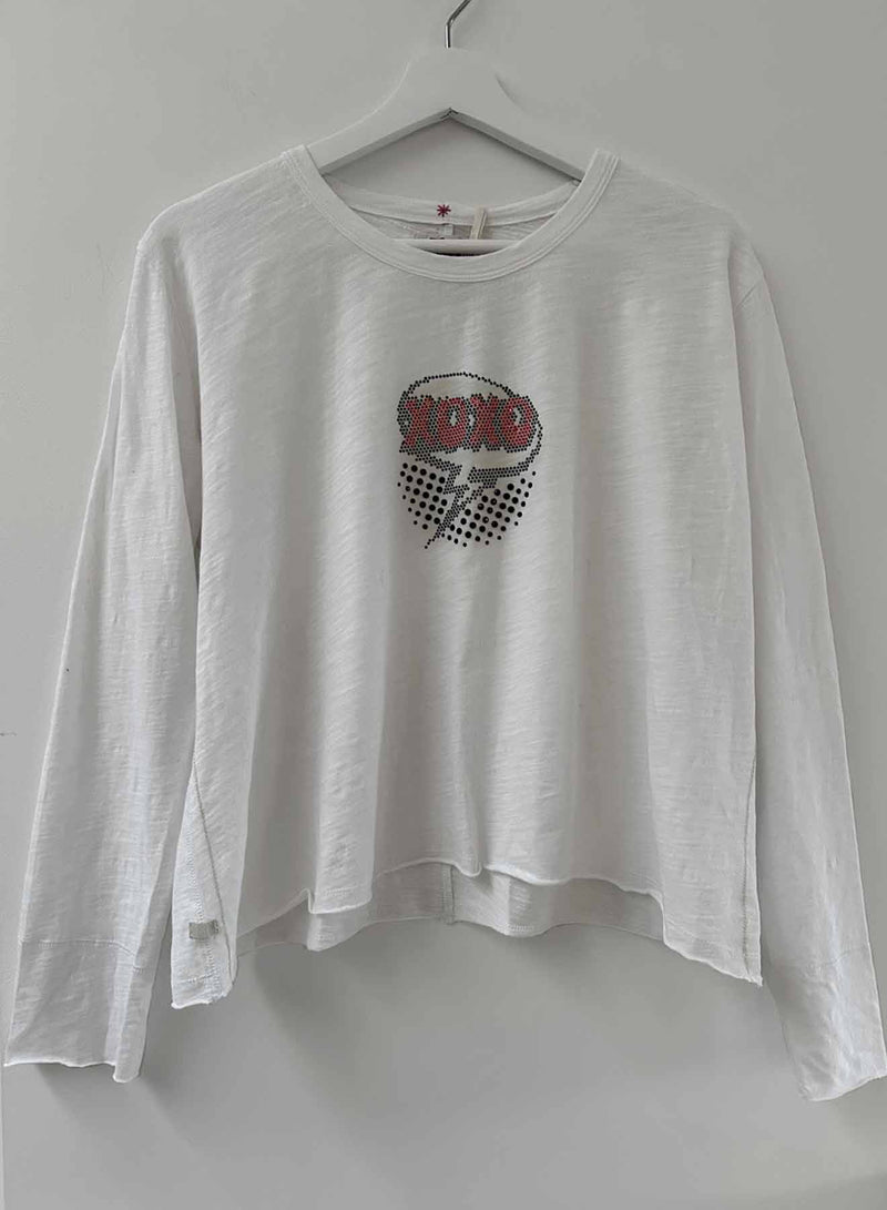 Graphic Ryder Tee - White XOXO Crystal