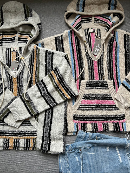 Baja Hoodie - Ecru Multi
