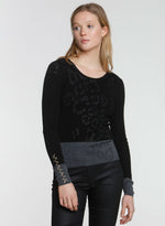 Skinny Leopard Crew - Black