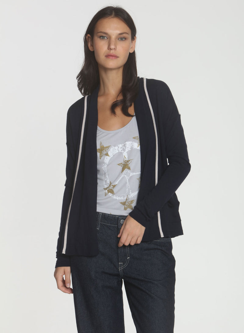 Brooklyn Drape Cardigan - Navy