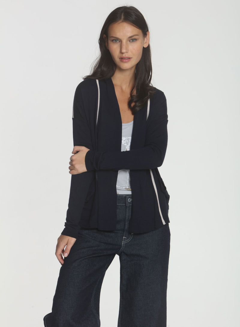 Brooklyn Drape Cardigan - Navy