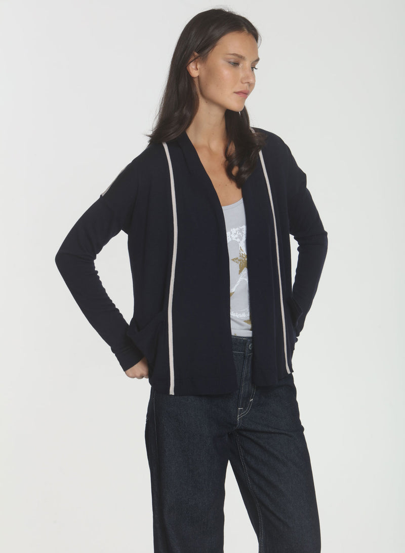 Brooklyn Drape Cardigan - Navy