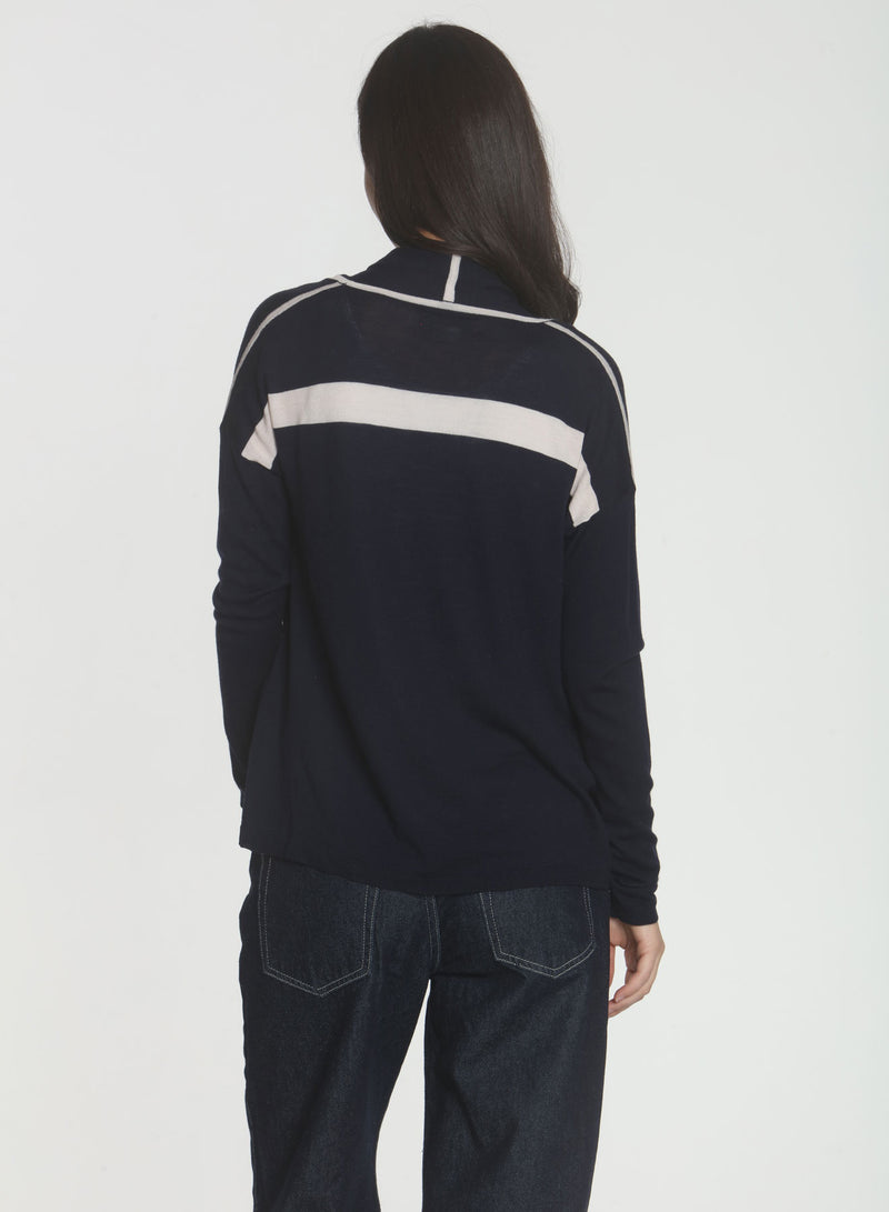 Brooklyn Drape Cardigan - Navy