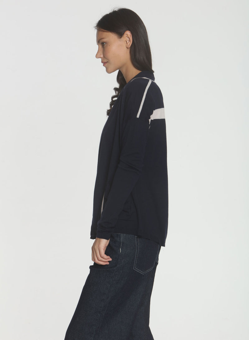 Brooklyn Drape Cardigan - Navy