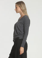 CORE Cashmere BF Vee - Charcoal