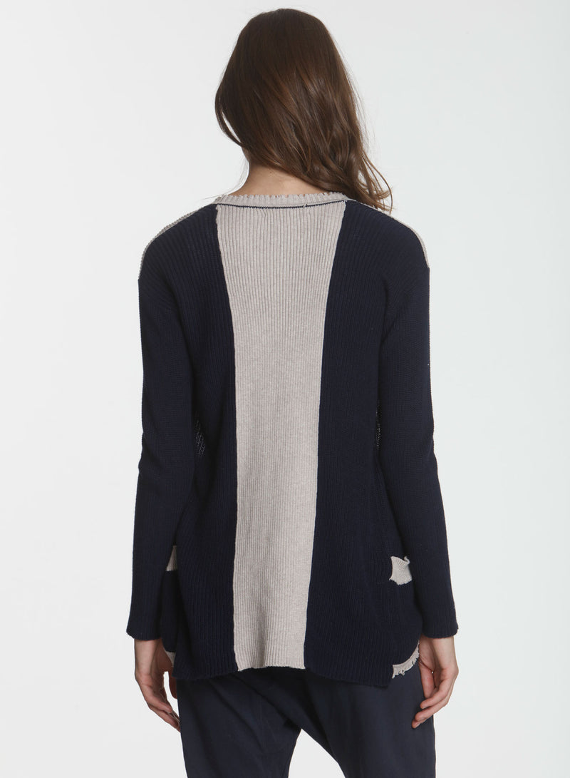 Parker Fray Cardigan - Navy