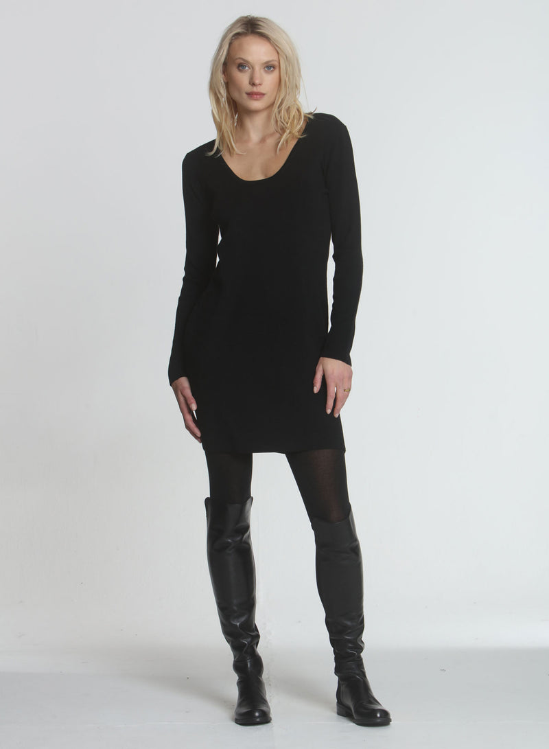 Morgan Knit Dress - Black/charcoal