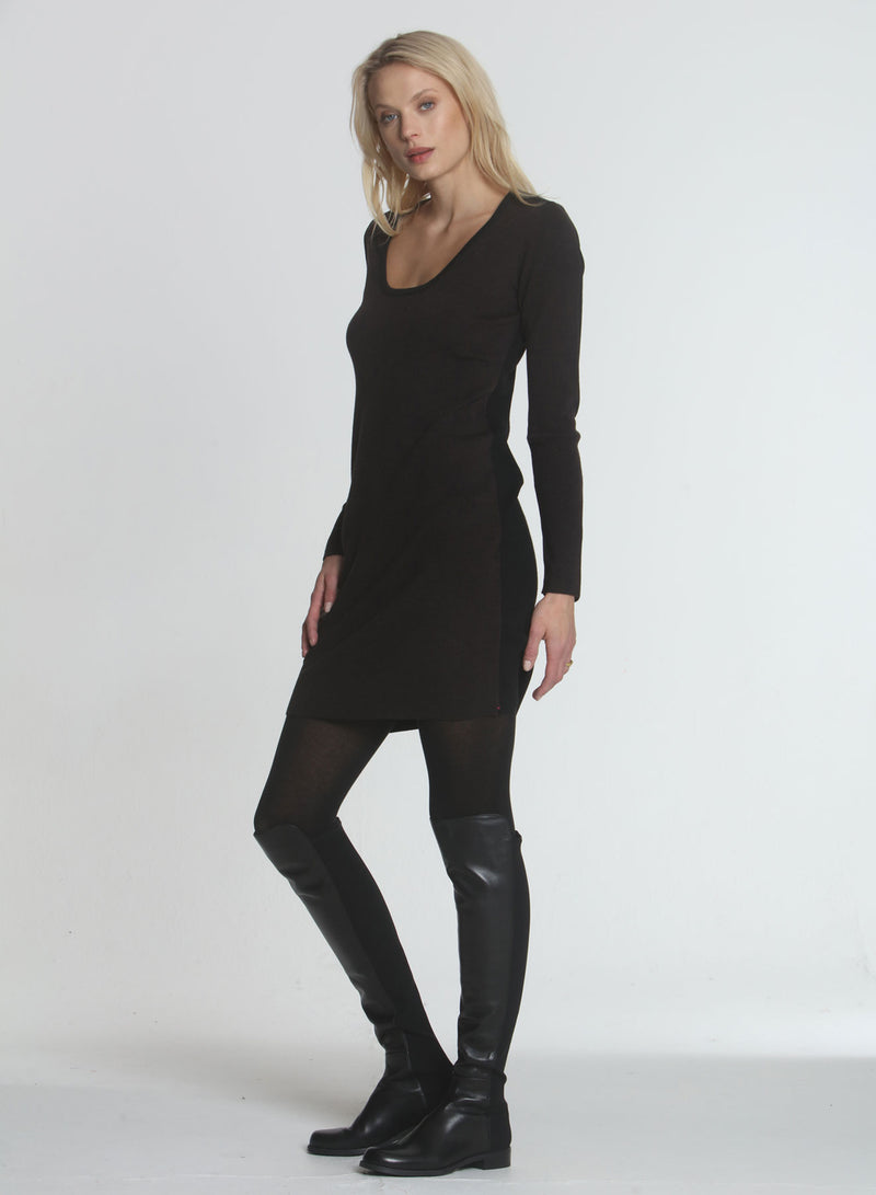 Morgan Knit Dress - Brown/black