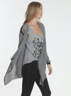 Sofia Scarf Cardigan - Charcoal