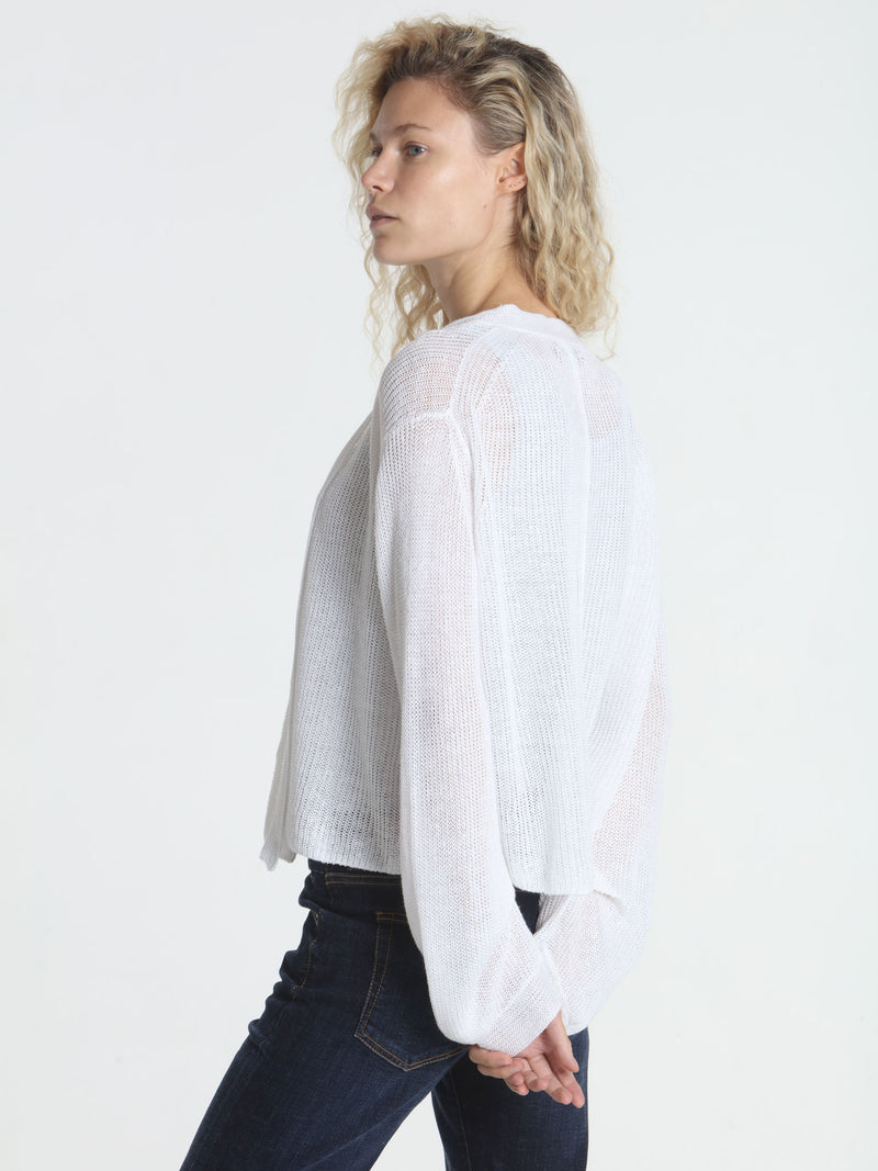 Ribbed Relax Cardigan - White