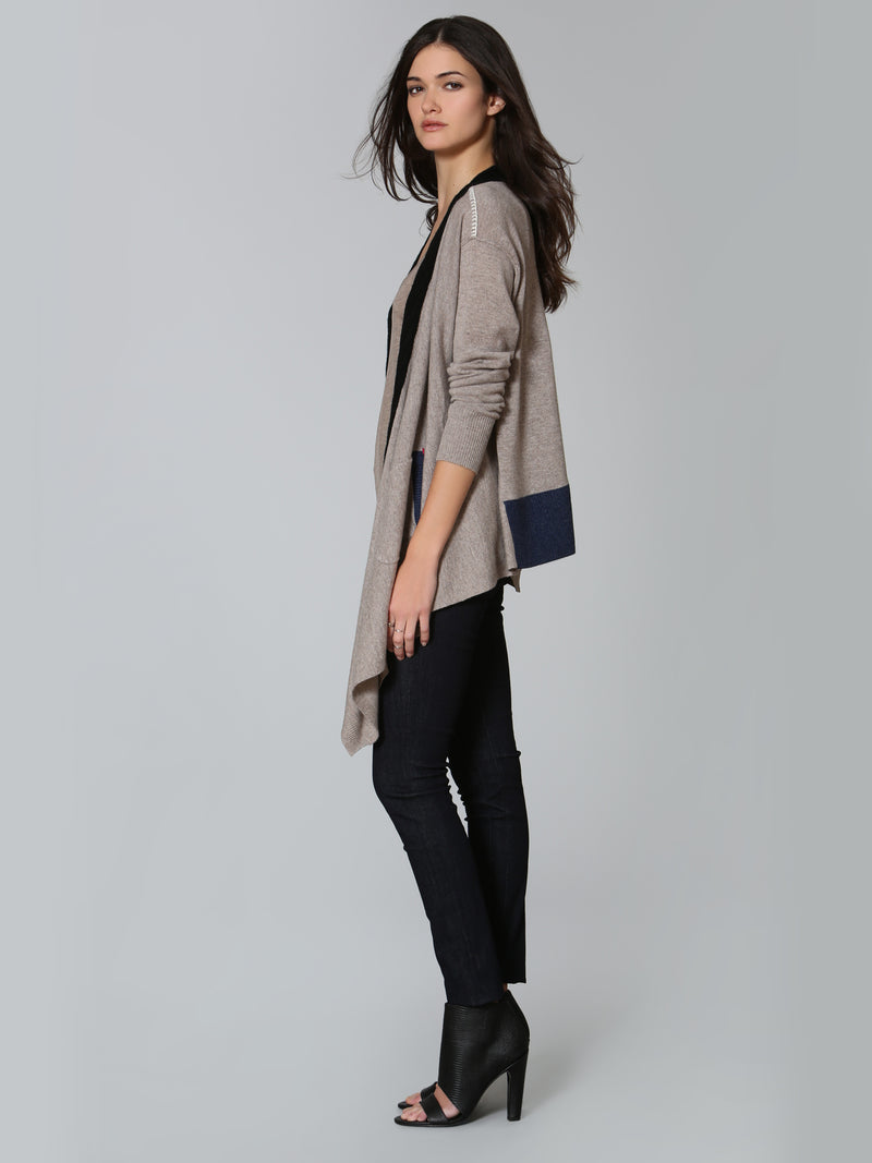 Luxe Cable Edge Cardigan - Taupe