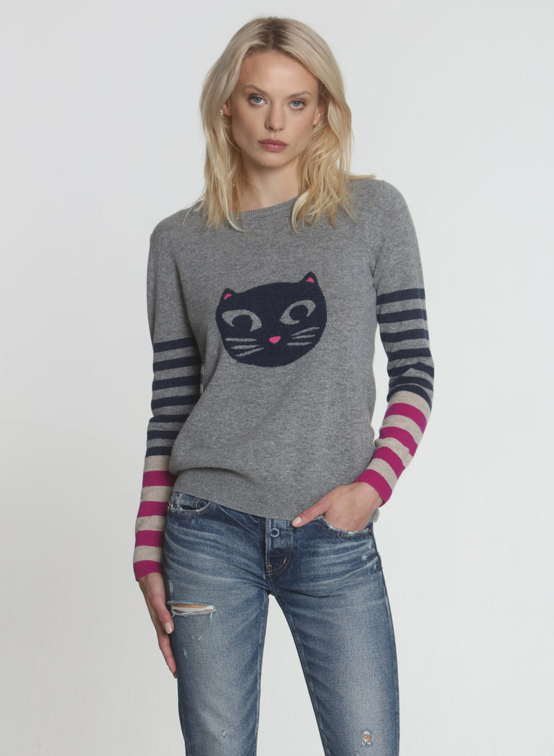 rekenkundig Jaarlijks Onaangeroerd LABEL+thread Women's Cashmere Kit Kat Crew Sweater - Grey