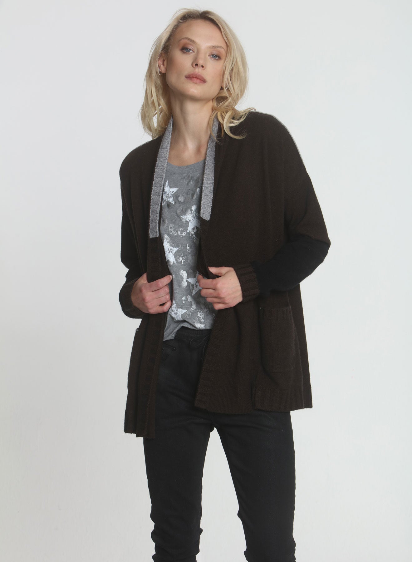 Brandy Block Cardigan - Brown – LABEL+thread