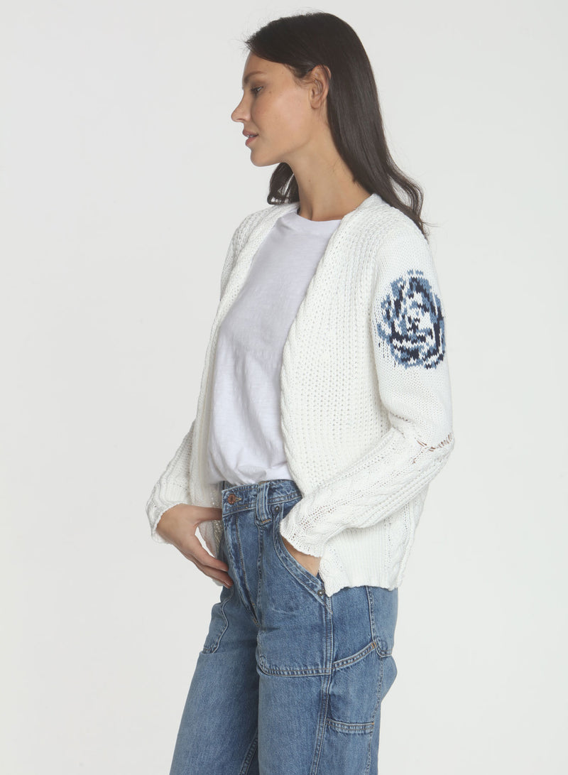 Kendra Cable Cardigan - White