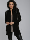 City Cable Scarf Cardigan - Black