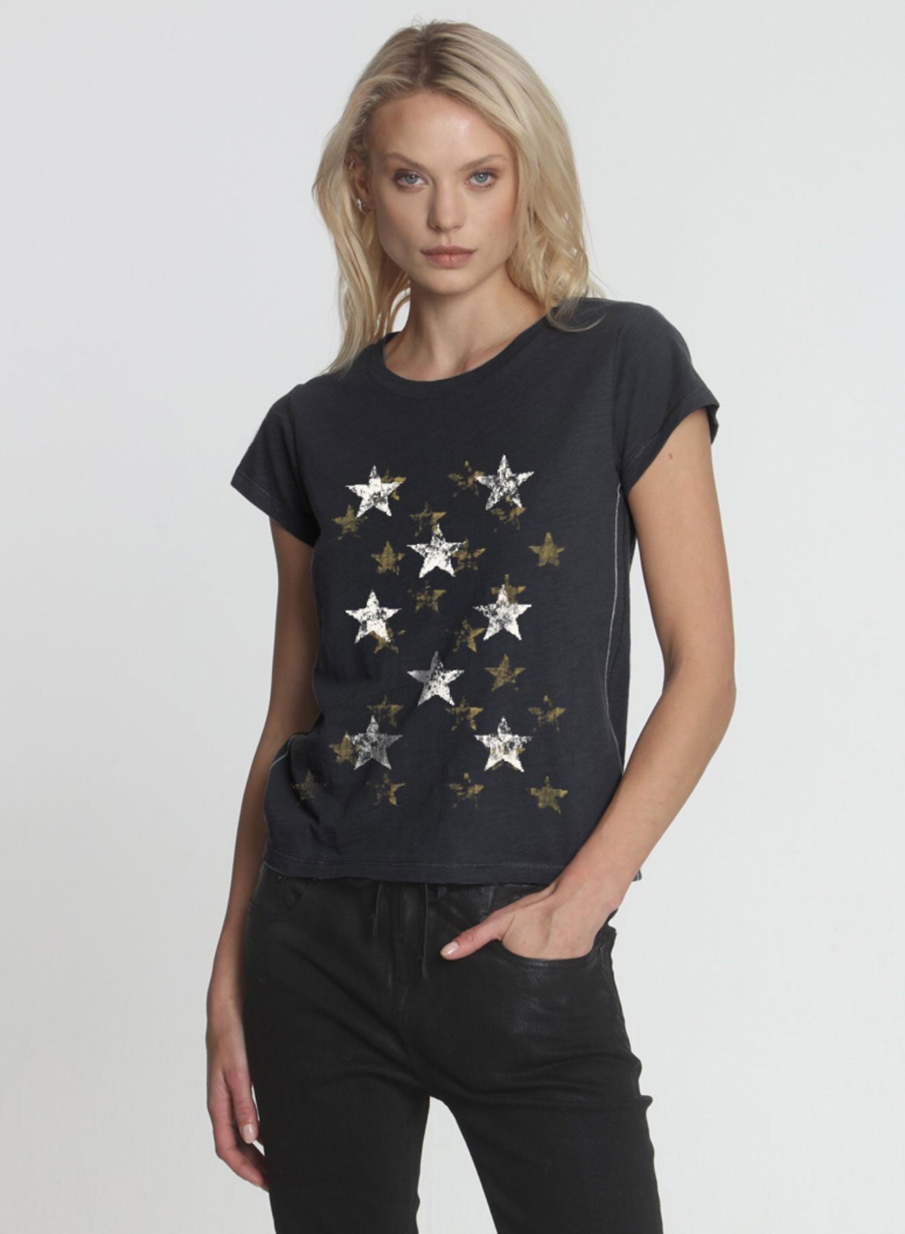 LABEL+thread Women's Graphic Ava Cotton Tee - Black Stardust