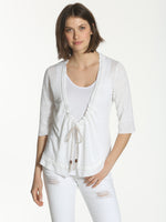 Jute Tie Cardigan - White