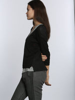 Rib Back V Neck