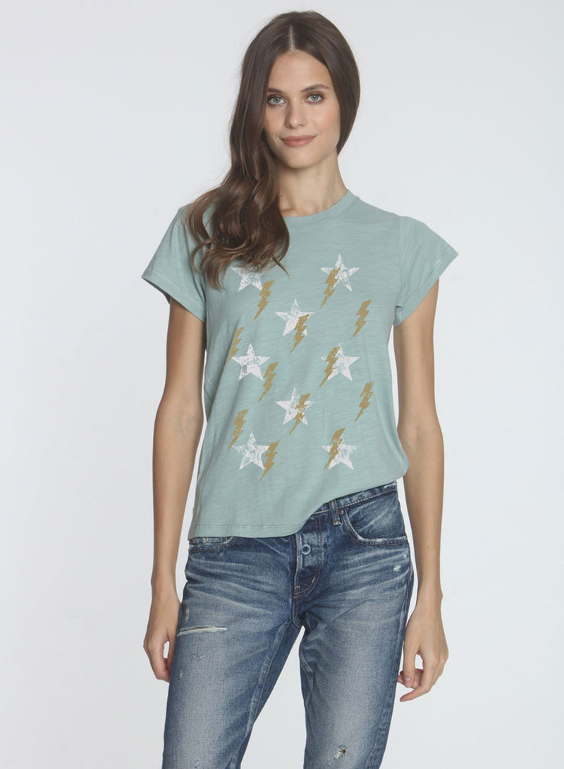 Graphic Ava Tee - Sage Star Bolts